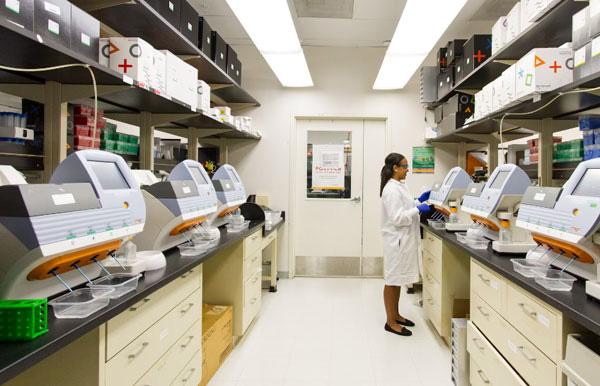 Modern laboratory equipped with automated machines